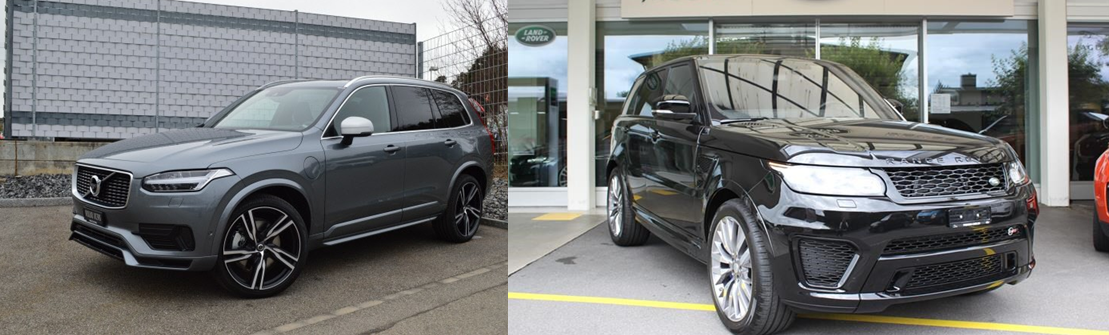 volvo xc90 2016 vs land rover range rover sport 2016 exterieur