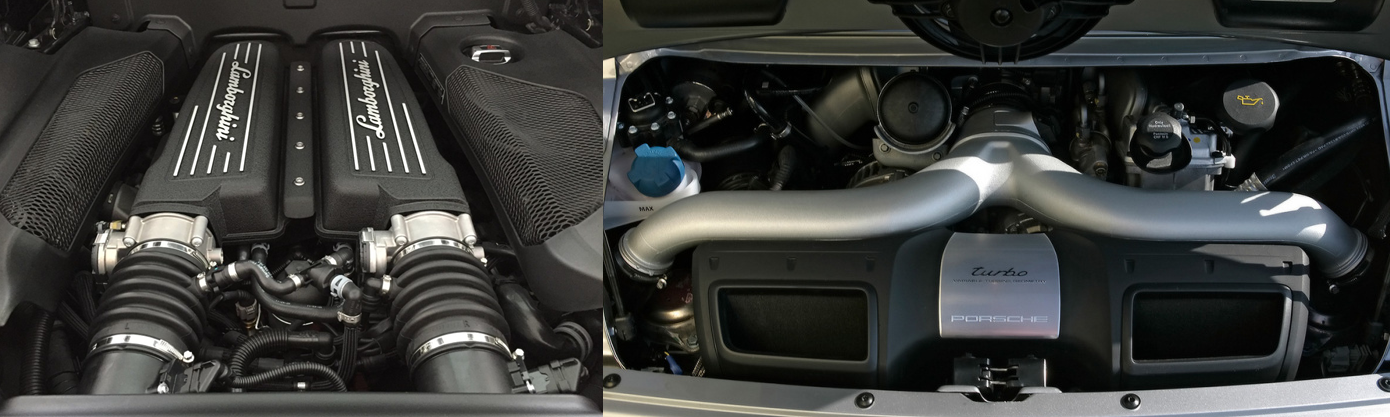 lamborghini gallardo lp560 4 vs porsche 911 turbo motorisation